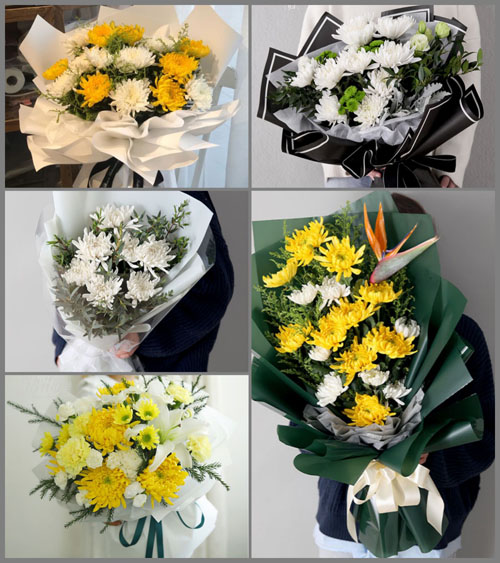 山东青岛胶州市里岔镇里岔河北村白事花束代送